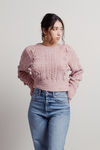 Little Baubles Cable Chenille Sweater - Dusty Pink