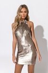 Living My Best Life Sequin Backless Mini Dress - Gold
