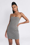 Cross It Off Cross Halter Bodycon Mini Dress - Gray