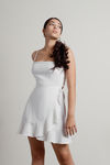 Dance By Open Back Wrap Mini Dress - Ivory