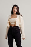 Sofie Knit Crop Top and Cardigan Set - Ivory