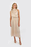 Milana Turtleneck Halter Maxi Dress - Khaki