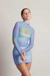 Melan Tie Dye Bodycon Mini Dress - Lavender