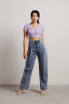 See Through You Crop Top - Lavender