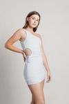 Cold Looks One Shoulder Bodycon Mini Dress - Light Blue