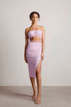 Ricky Ribbed Crop Top and Midi Skirt Set - Lilac