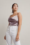 Best Mistake Satin Bodysuit - Mauve