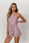 Two-Faced Lace Romper - Mauve