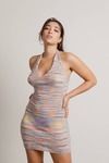 Technical Difficulties Glitch Print Open Back Mini Dress - Multi