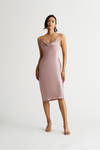 Kelsea Satin Open Back Midi Dress - Pink