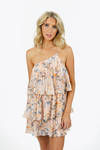 Alona One Shoulder Floral Mini Dress - Pink Multi