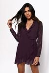 Wake Up Ruffle Skater Mini Dress - Plum