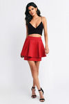 Elevate Peplum Mini Skirt - Red