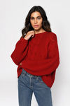 Kacey Chunky Knit Sweater - Red