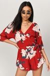 Petal To The Metal Floral Romper - Red Multi