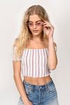 Straight To You Crop Top - Red Multi