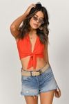 Camryn Crop Top - Red Orange