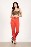 Jennie High Waist Pants - Red Orange