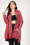 Plaid To The Bone Button Up Top - Red