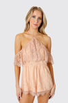 Cut It Out Lace Romper - Rose