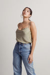 Fortune Cowl Neck Bodysuit - Sage
