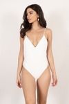 All Mine Plunging One Piece Swimsuit - White