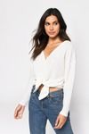 Charlie Front Tie Top - White