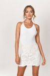 Together As One Lace Mini Skirt - White