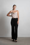 Fortune Cowl Neck Bodysuit - Beige