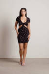 Bring It Floral Cutout Mini Dress - Black