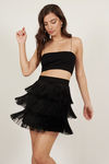 Delilah Tiered Mini Skirt - Black
