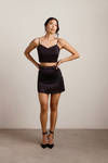 Fashionably Late Crop Top - Black