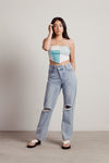 On Your Mind Crop Top - Blue