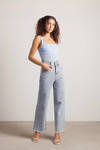 You Think So Stripe Bodysuit - Blue