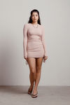Cozi Ribbed Bustier Mini Dress - Blush
