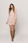So Lost Ribbed Sweater Mini Dress - Blush