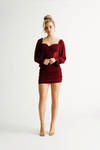 Just Imagine Bustier Bodycon Mini Dress - Burgundy
