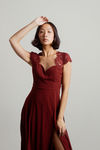 Shellie Sweetheart Open Back Maxi Dress - Burgundy
