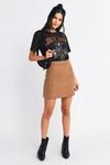 Jeannette Studded Mini Skirt - Camel
