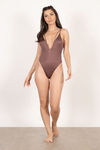 My Way Plunging Monokini - Dark Rose