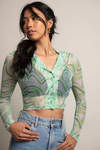 Put On The Pressure Crop Top - Green