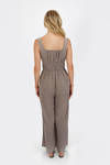 Arissa Elastic Waist Jumpsuit - Laurel Oak