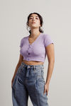 See Through You Crop Top - Lavender