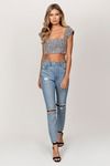 No New Friends Crop Top - Multi