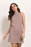 Stuck On You Stripe Shift Mini Dress - Multi