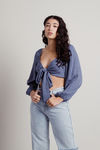 Move On Crop Top - Navy Satin Leopard 