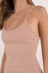 Jen Lace Up Bodysuit - Nude