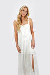 Jaylynn Eyelet Slit Maxi Dress - Off White