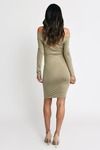 Griselda Off The Shoulder Bodycon Mini Dress - Olive