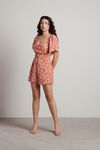 Marina Floral Romper - Red Multi
